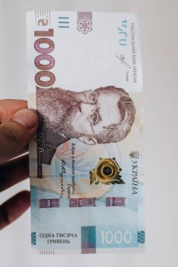 Ukrayna Hrivnia 'sının banknotları. 1000 Ukrayna Hrivnia 'sı. Ukrayna 'nın parası