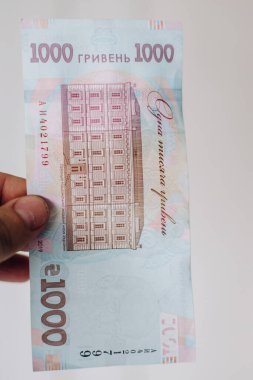 Ukrayna Hrivnia 'sının banknotları. 1000 Ukrayna Hrivnia 'sı. Ukrayna 'nın parası