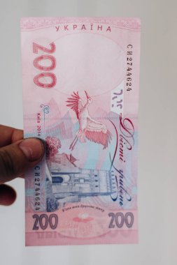 Ukrayna Hrivnia 'sının banknotları. 200 Ukrayna Hrivnia 'sı. Ukrayna 'nın parası
