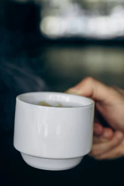 뜨거운 맛있는 커피하얀 — 스톡 사진