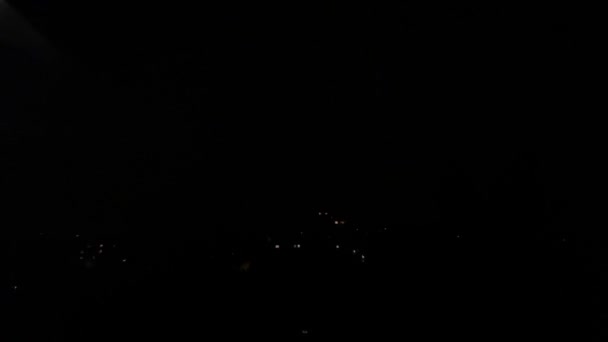 Καλοκαιρινό Νυχτερινό Ουρανό Φωτεινή Αστραπή Βρέχει Από Κεραυνό — Αρχείο Βίντεο