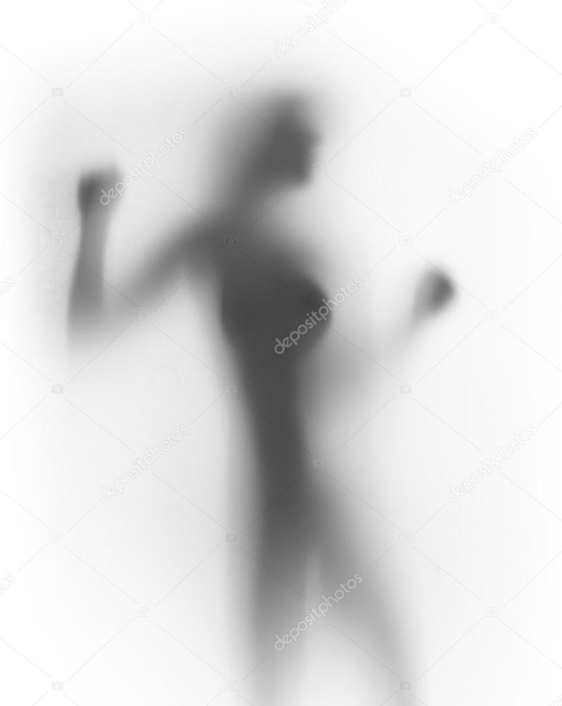 Diffuse silhouette of a female dancer