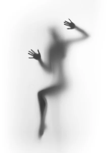 Diffuse sexy woman silhouette, hands — Stock Photo, Image