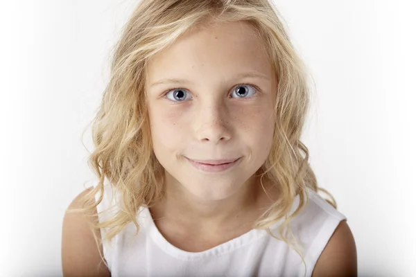 Beautiful young blond girl portrait — Stock Photo, Image