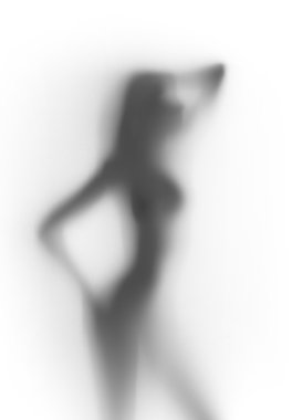 Diffuse sexy woman silhouette