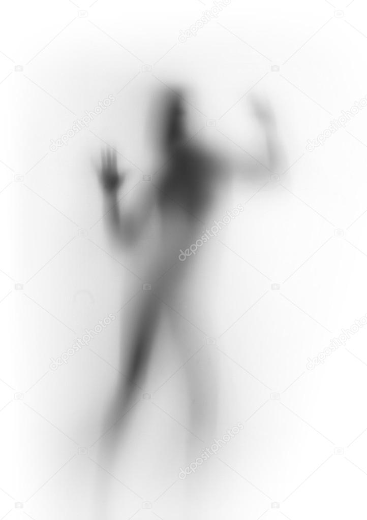 Diffuse silhouette of a dancer human body