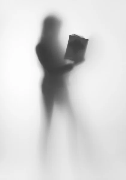 Kitap ile diffüz kadın — Stok fotoğraf