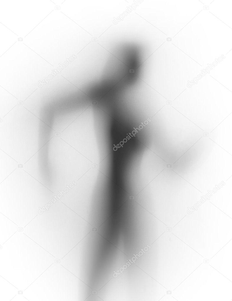 Silhouette of a sexy naked woman, torso