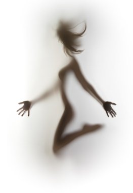seksi, ince kadın vücut siluet, saç atlama