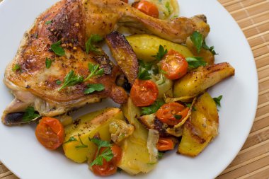 Kızarmış tavuk bacağı.