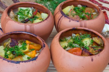 sebze ile pişmiş et