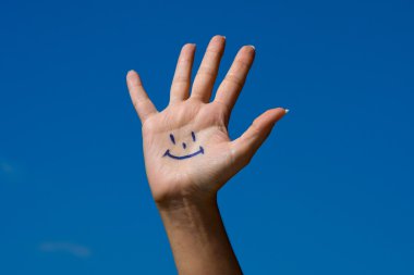 gülümseme ile insan palmiye