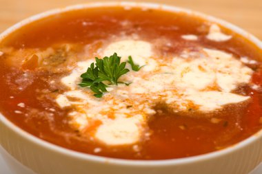 Borshch, traditional Russian and Ukrainian soup clipart