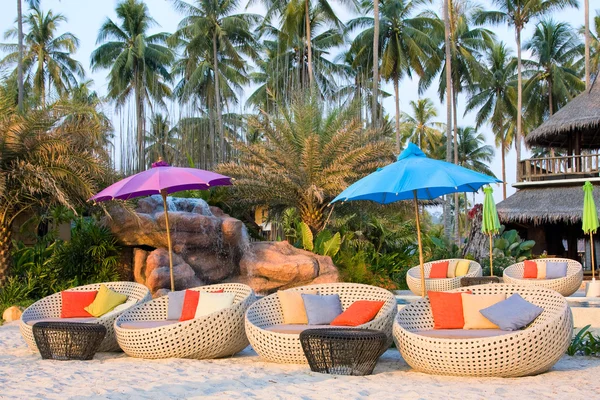 Swimming pool at sunset , Thailand — Stock Photo, Image