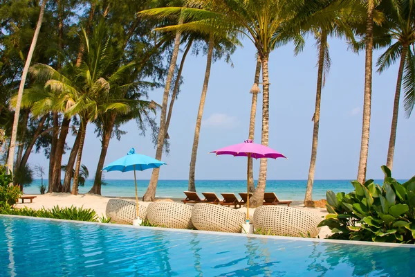 Swimming pool on the beach — Stock Photo, Image