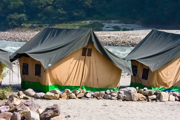 Camp at Ganges river — Stock Photo, Image