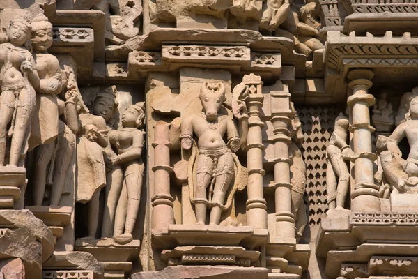 Temples of Khajuraho, famous for their erotic sculptures — Stock Photo, Image