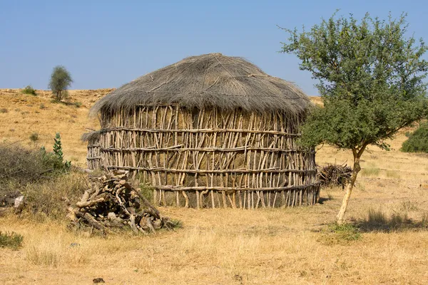 Hut in the desert near Jaisalmer, India — Stock Photo, Image