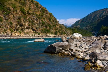 Himalaya Dağları Ganj Nehri.