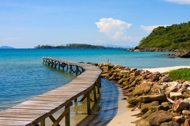 ahşap iskele, Tayland.