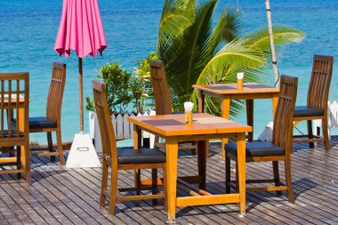 boş kafe deniz, Tayland.