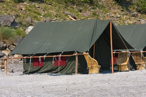 Camp am Ganges River. uttarakhand, indien. — Stockfoto