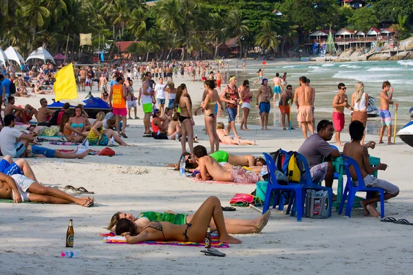 Pláž před úplňkové party ostrov koh Phangan, Thajsko — Stock fotografie