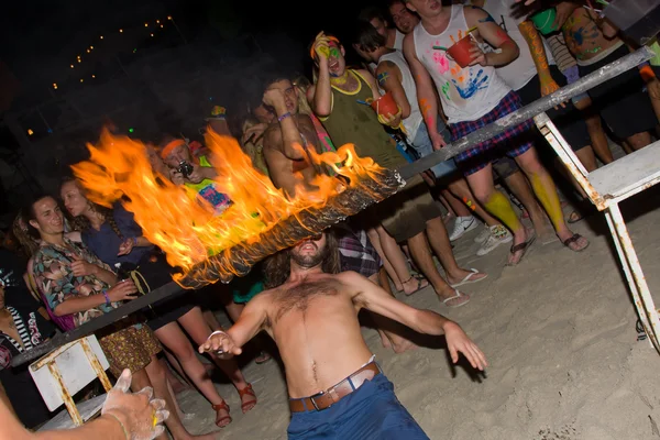 Fête de la pleine lune à l'île de Koh Phangan, Thaïlande — Photo