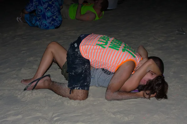 Full moon feestje in eiland koh phangan, thailand — Stok fotoğraf