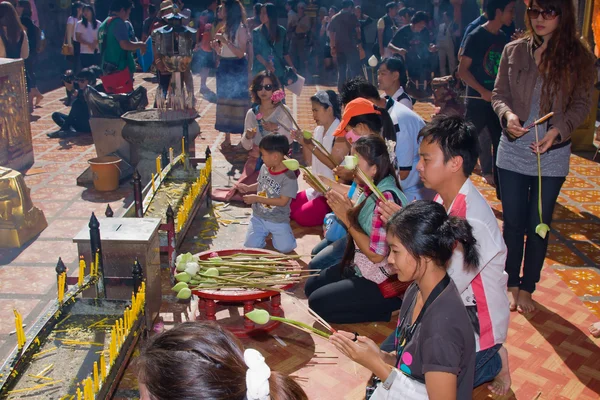 Loy Krathong festival à Chiang Mai, Thaïlande — Photo