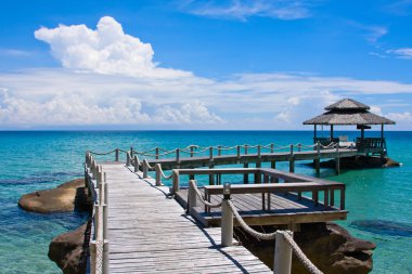 ahşap iskele, Tayland.