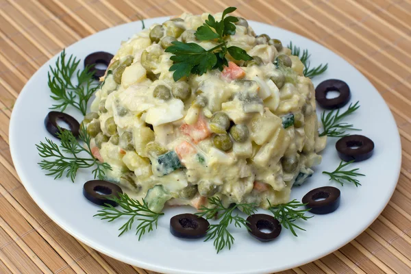 Russian traditional salad olivier — Stock Photo, Image