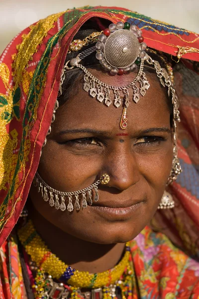 Hindistan rajasthani kadın portresi - Stok İmaj
