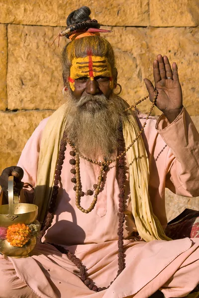 Indiano sadhu (homem santo ) — Fotografia de Stock