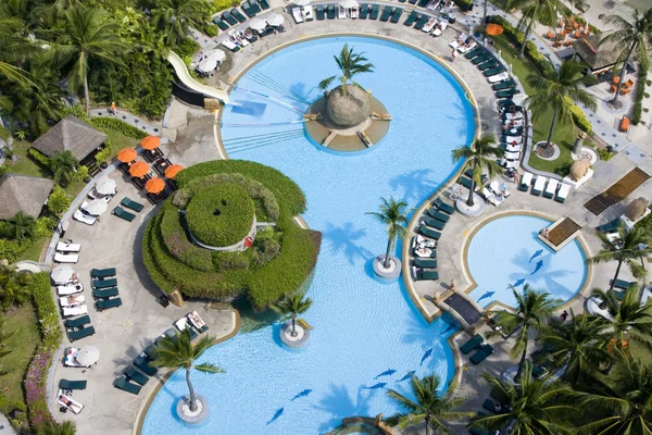 Top view of beautiful swimming pool Stock Photo