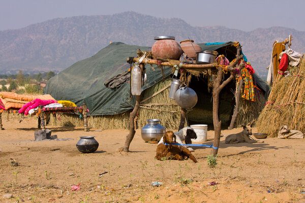 Lonely house in the desert , India