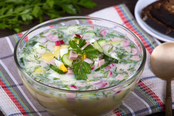 Sopa de verduras (okroshka  ) — Foto de Stock