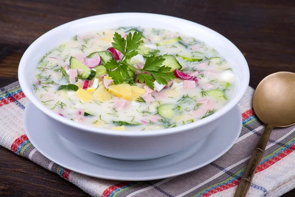 Sopa de verduras (okroshka  ) —  Fotos de Stock