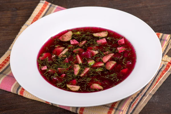 Cold beetroot soup — Stock Photo, Image