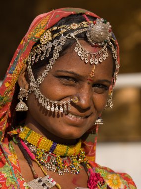 Hindistan rajasthani kadın portresi