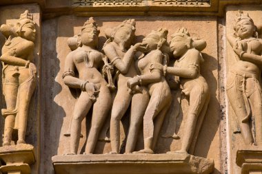 Stone carved temple in Khajuraho, Madhya Pradesh, India