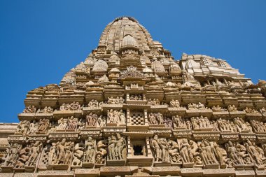 Stone carved temple in Khajuraho, Madhya Pradesh, India