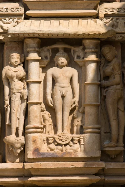 Temple sculpté en pierre à Khajuraho, Madhya Pradesh, Inde — Photo
