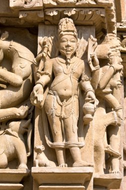 Stone carved temple in Khajuraho, Madhya Pradesh, India