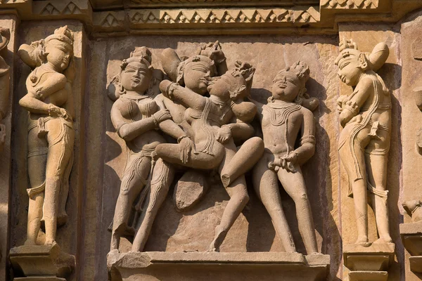 Templo erótico em Khajuraho, Índia . — Fotografia de Stock