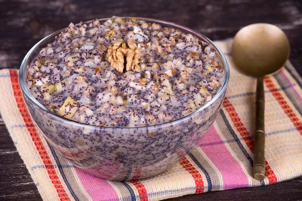 Close up on traditional Christmas kutia dish — Stock Photo, Image