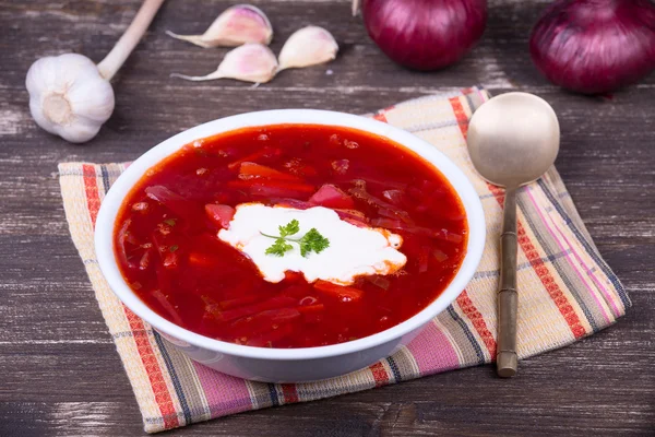 Cocina rusa y ucraniana - borsch — Foto de Stock