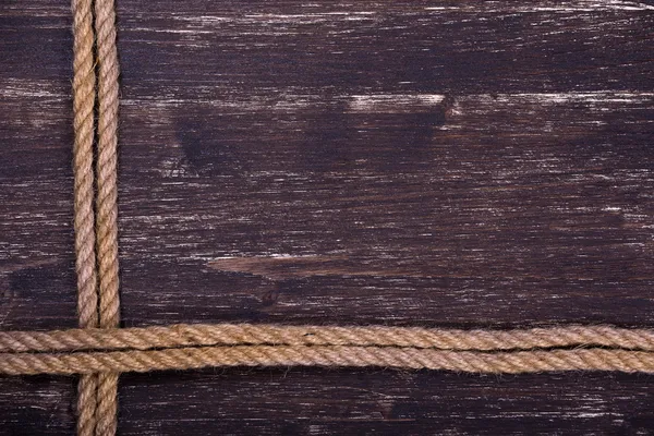 Изображение старой текстуры деревянных досок с веревкой — стоковое фото