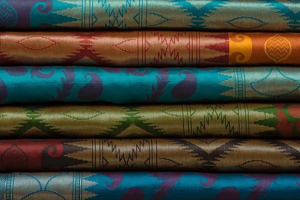 Colorful fabric rolls — Stock Photo, Image