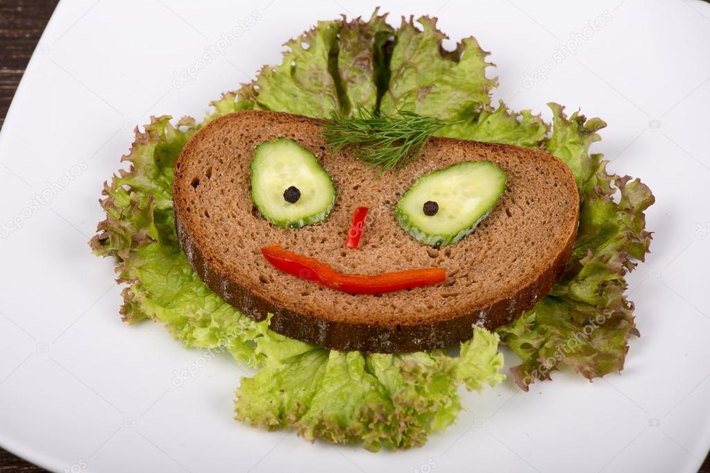Face on bread